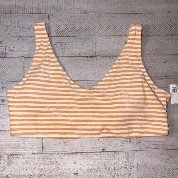 Old Navy Other - Old Navy Orange & Cream Striped Swim Top Beach Vacation V-Neck 3X & 4X